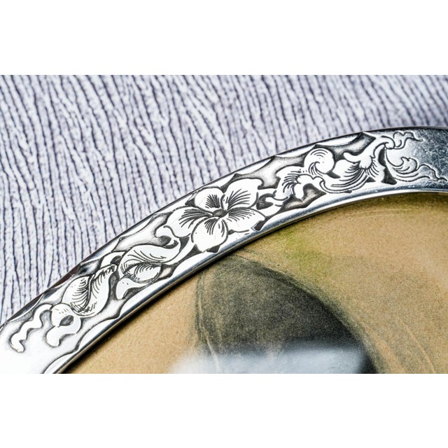 Metal Lovely Art Nouveau Sterling Silver Floral Border Antique Photo Picture Frame For Sale - Image 7 of 14