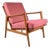 Scandinavian Pink Teak Armchair, 1960s For Sale