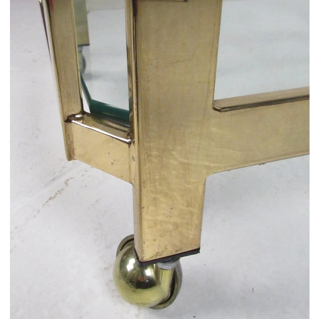 Late 20th Century Late 20th Century Modern Brass Bar Cart For Sale - Image 5 of 13