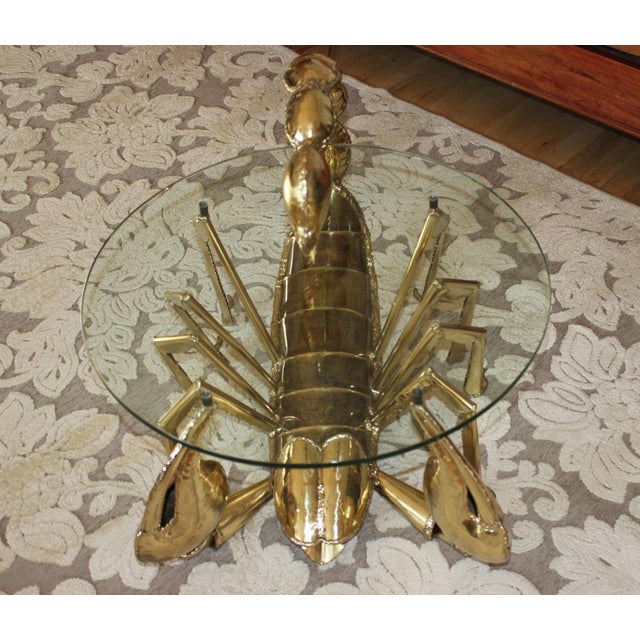 Illuminated Brass Scorpion Coffee Table by Jacques Duval-Brasseur, 1970s For Sale - Image 18 of 18