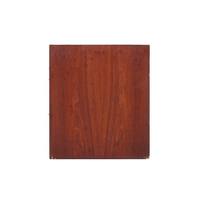 Jens Risom Jens Risom Mid Century Walnut and Brass Wall Mounted Cabinet Chest of Drawers For Sale - Image 4 of 10