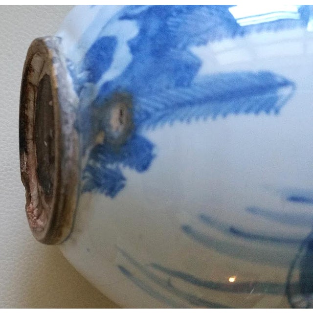 Frankfurt Faience Blue and White Chinoiserie Bottle Vase, 17th Century For Sale In Philadelphia - Image 6 of 6