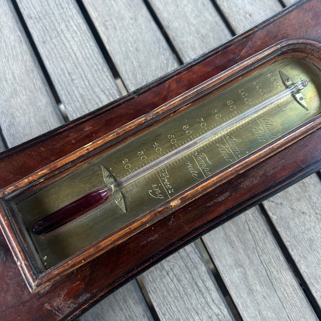 Antique 1820s English J Somalvico London Banjo Mahogany Barometer For Sale - Image 4 of 12