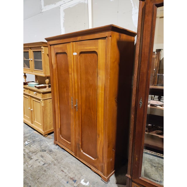 French Provincial 19th-Century French Provincial Fruitwood Wardrobe Cabinet, Louis-Philippe Style For Sale - Image 3 of 6
