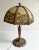 Antique Art Nouveau 8 Panel Slag Glass Lamp With Desert Scene Palm Trees, for Repair For Sale - Image 9 of 18