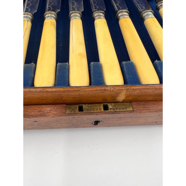 Metal Antique Cases Edwardian Akin Brothers Sheffield 24 Piece Dessert Service For Sale - Image 7 of 9