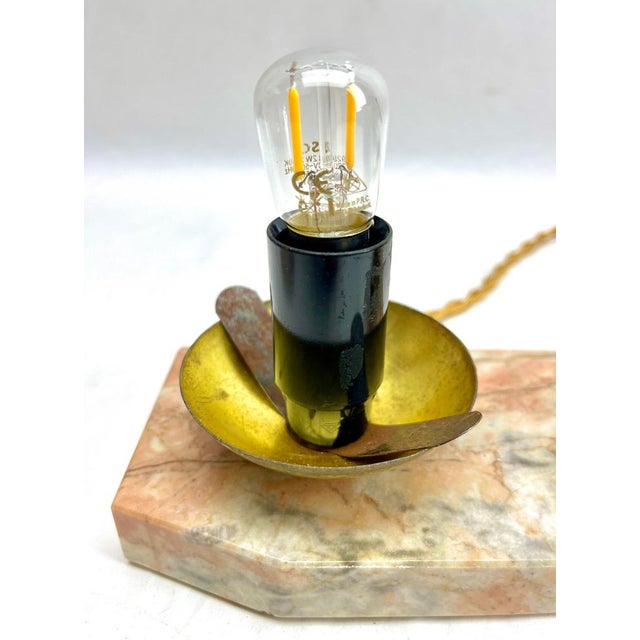 French Art Deco Table Lamp with Stylized Spelter Representation of Bird, 1935 For Sale - Image 13 of 15