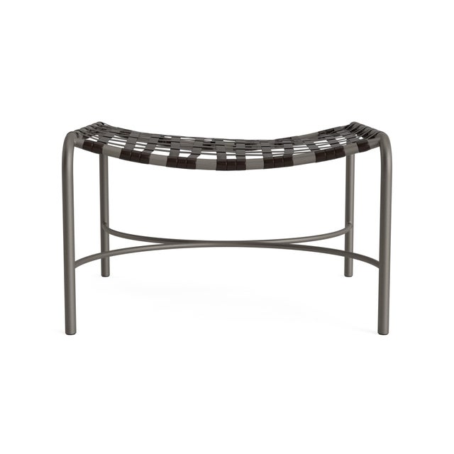 Brown Jordan Brown Jordan Kantan Aluminum Vinyl Ottoman, Mica frame with Coffee fabric For Sale - Image 4 of 11