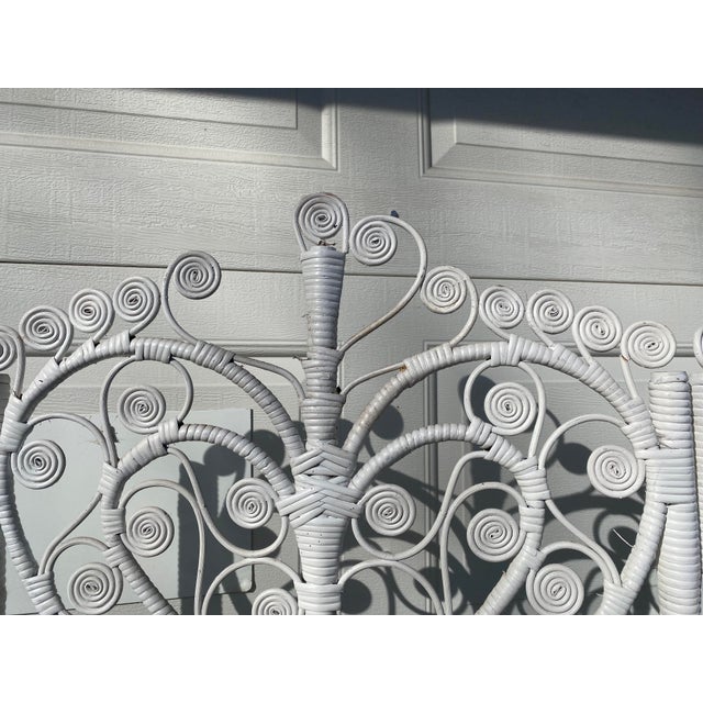 Late 20th Century Boho White Rattan/ Wicker Room Divider Screen Chairish