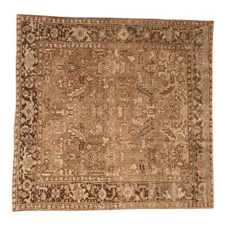 Vintage Distressed Heriz Square Carpet - 7'1" x 7'3" For Sale