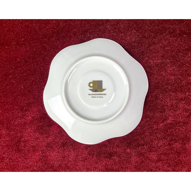 Baby Blue Classic Coffee & Tea Butterfly Demitasse Service for 12 & Nobility Plate Spoons - 33 Pieces Cups Never Used For Sale - Image 8 of 11