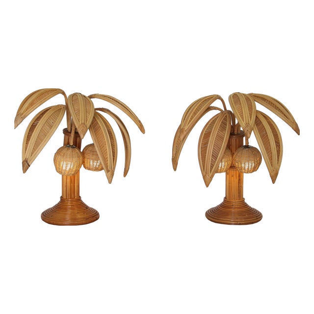 Rattan Coconut Tree Lamp For Sale