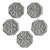 Vintage Mid-20th Century Pressed Glass Starburst Coasters – Set of Five For Sale