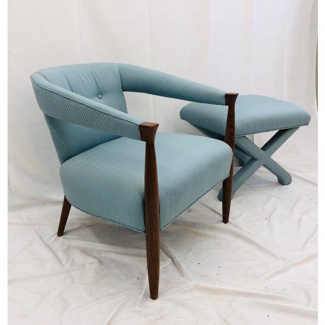 Vintage Mid Century Modern Arm Chair & Ottoman Chairish