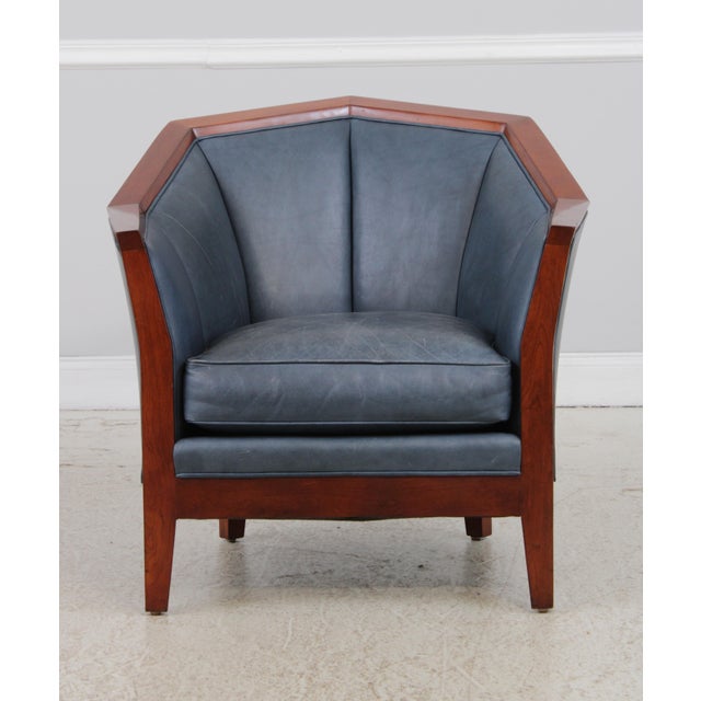 Age: Approx: 20 Years Old Details: John Widdicomb By Stickley Solid Cherry Blue Leather - Some Wear High Quality...