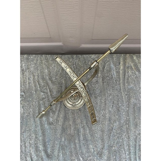 Silver Late 20th Century Classical Brass Armillary Sphere Garden Sculpture on Stand, English Estate Style For Sale - Image 8 of 12