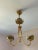 Vintage Italian Hanging Lamp in Brass and Porcelain, 1980s For Sale - Image 6 of 10
