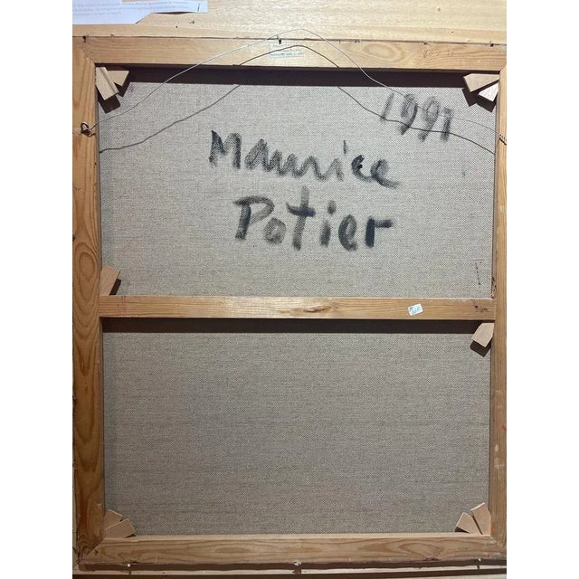 Original Maurice Potier Oil on Canvas | Signed French Contemporary Portrait Painting, Circa 1991 For Sale - Image 10 of 12