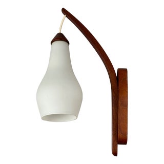 Teak Wall Lamp by Uno & Östen Kristiansson, 1970s For Sale