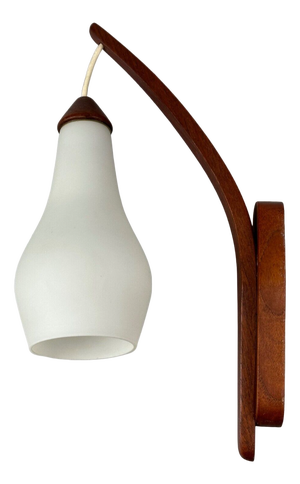 Teak Wall Lamp by Uno & Östen Kristiansson, 1970s