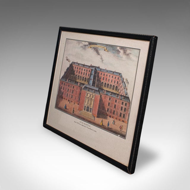 English Vintage Guy's Hospital Desktop Picture, Engraving Print, Art, After 18th Century For Sale - Image 3 of 7