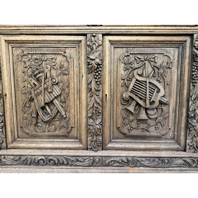 Wood French Carved Oak Sideboard, 1860 For Sale - Image 7 of 16