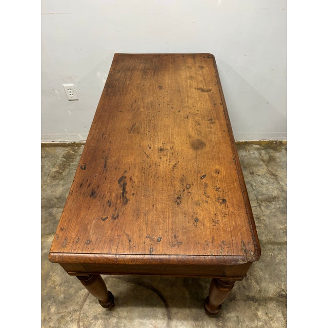 Antique French Oak Console Table or Writing Desk For Sale - Image 10 of 11