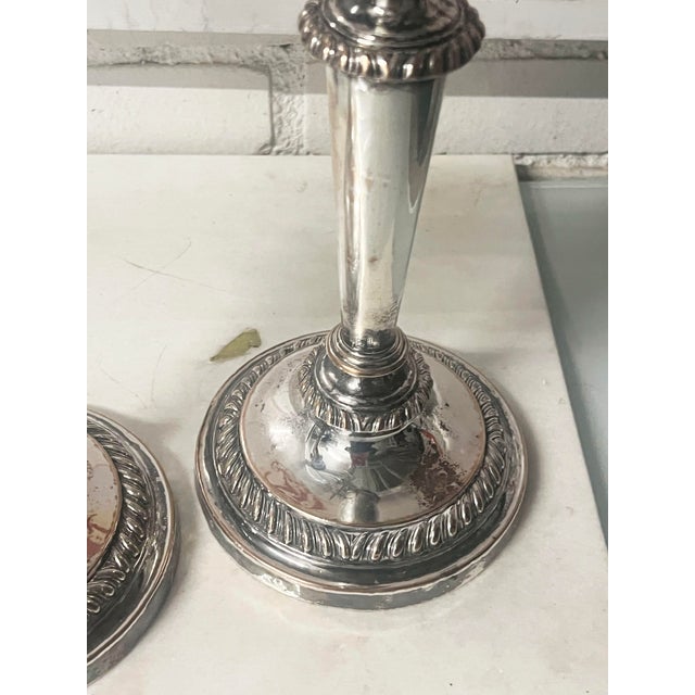 Pair Matthew Boulton Silver Plated Candle Holders, 19th Century For Sale - Image 4 of 9