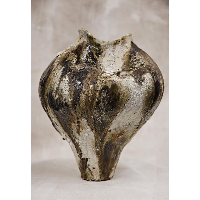 Tall Woodland Organic Hand Painted Vase For Sale - Image 4 of 9