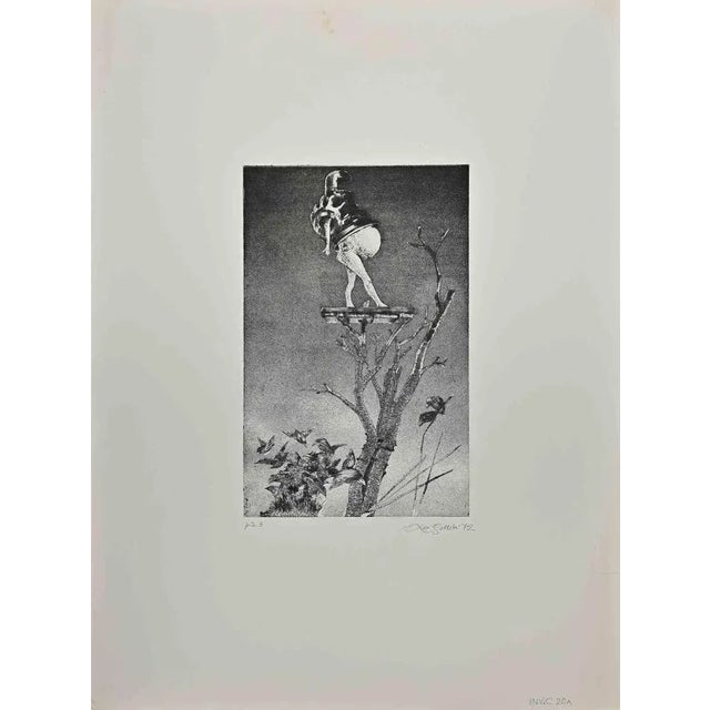 Modern Leo Guida, Man on a Tree, Etching, 1972 For Sale - Image 3 of 3