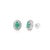 Oval Emerald & Diamond May Birthstone Stud Earrings in 14k White Gold- A Pair For Sale - Image 4 of 13