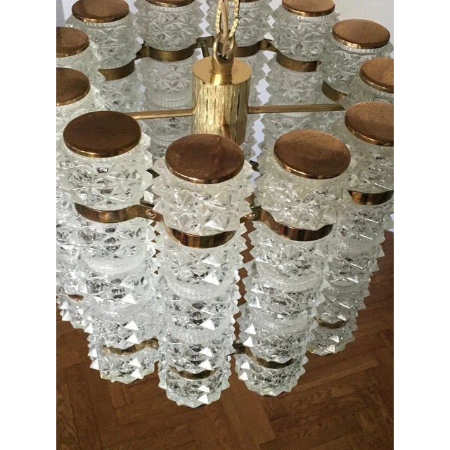 Tubular Crystal & Brass Pendant from Tyringe, 1960s For Sale - Image 4 of 8