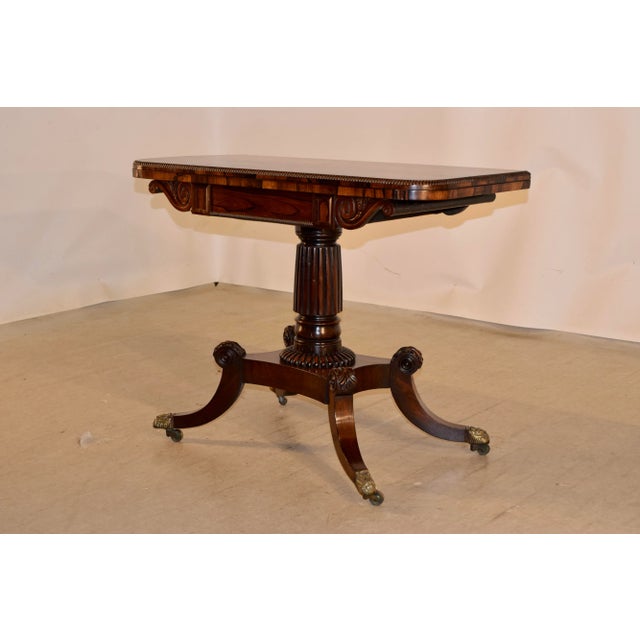 19th Century 19th C. English Rosewood Game Table For Sale - Image 5 of 12