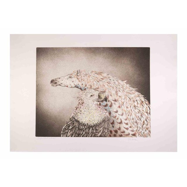Etching hand watercolored realized by the italian Artist Benito Trolese. Hand signed. Not numbered. Excellent condition....