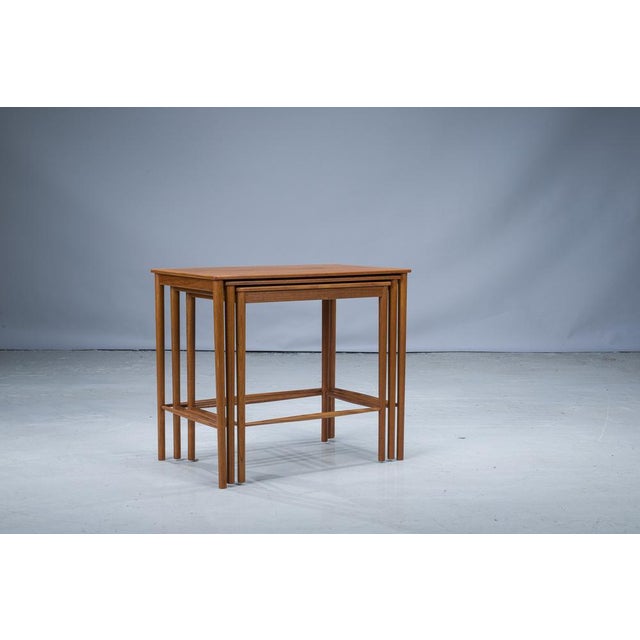 Tables in an almost collector's condition have been refreshed with patina and traces of use. 2. 47x50x33 cm 3. 46x44x30 cm...