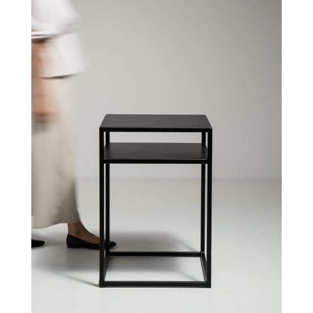 Early 21st Century Poland Black Wood Side Table For Sale - Image 14 of 15