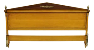 Vintage French Regency Neoclassical Rosewood & Satinwood King Size Bed Headboard