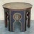 Mid 20th Century Hand Carved Wood Moroccan Side Table with Embossed Metal Top For Sale - Image 16 of 18