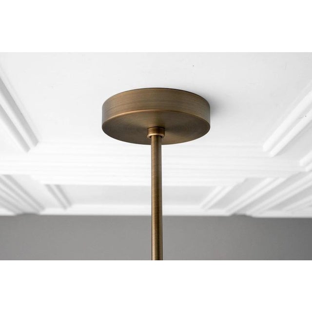 Mid-Century Modern Brass Dome Chandelier, 5-Light Black Pendant Lighting, Mid Century Dining Room Fixture For Sale - Image 4 of 7