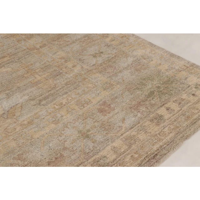 Traditional Rug & Kilim’s Oversized Distressed Oushak Style Rug With Floral Design in Beige For Sale - Image 3 of 10