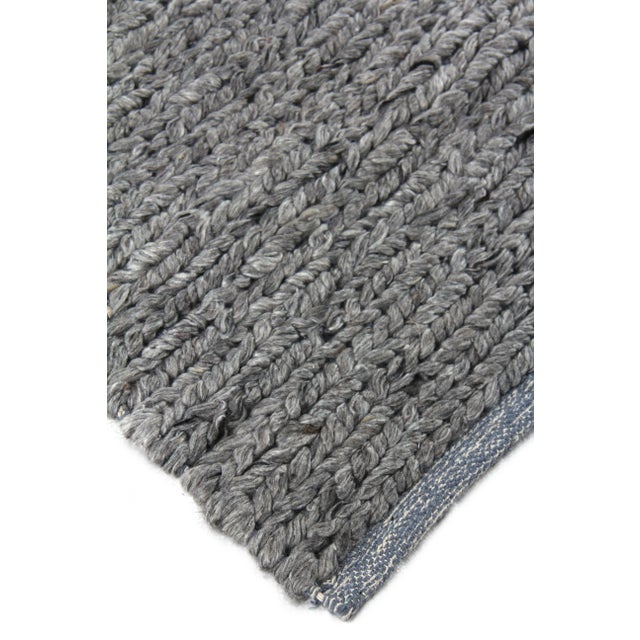 James Hand loom Wool/Polyester Gray Rug-12'x15' For Sale In Los Angeles - Image 6 of 7