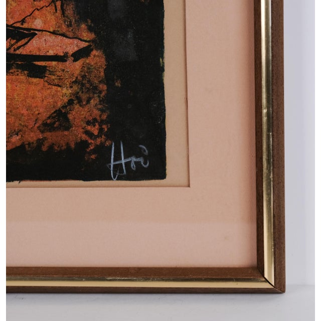 Hoi Lebadang "Boats Along the River" Hand Signed & Numbered Limited Edition 235/275 Framed Print For Sale - Image 4 of 6
