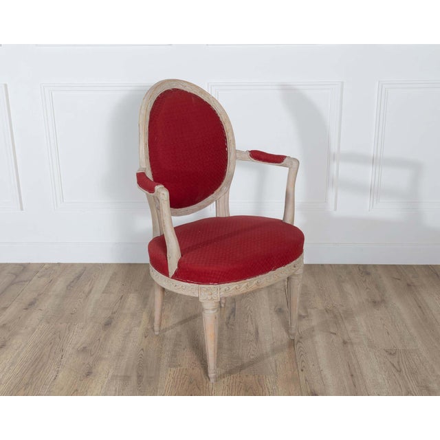 Gustavian (Swedish) Pair of Swedish Gustavian Armchairs with Original Paint, circa 1820 For Sale - Image 3 of 14