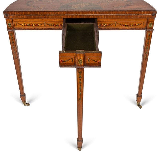 Brown 19th Century Georgian Demi Lune Games Console Table, 1800s For Sale - Image 8 of 18