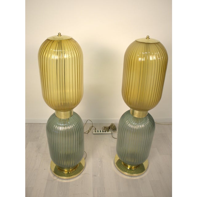 Early 21st Century Murano Glass Floor Lamps by d.m., Set of 2 For Sale - Image 5 of 5