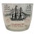 Vintage Nautical Clipper Ship Glass Ice Bucket For Sale