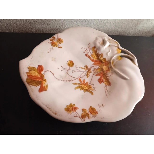 This is a STUNNING Vintage Limoges France 9" Leaf Trinket Dish.