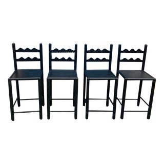 Solid Oak Country French Counter Stools-4 For Sale