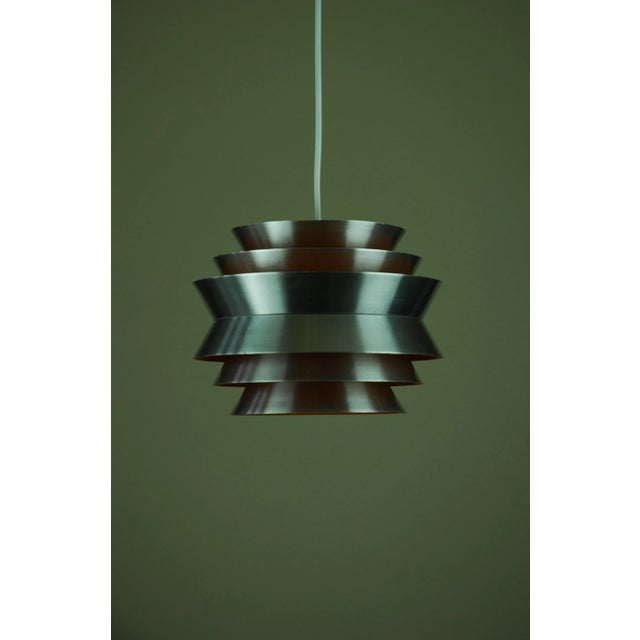 Metal Vintage Swedish Trava Pendant Lamp by Sigurd Lindkvist aka Carl Thore for Granhaga Metallindustri For Sale - Image 7 of 9