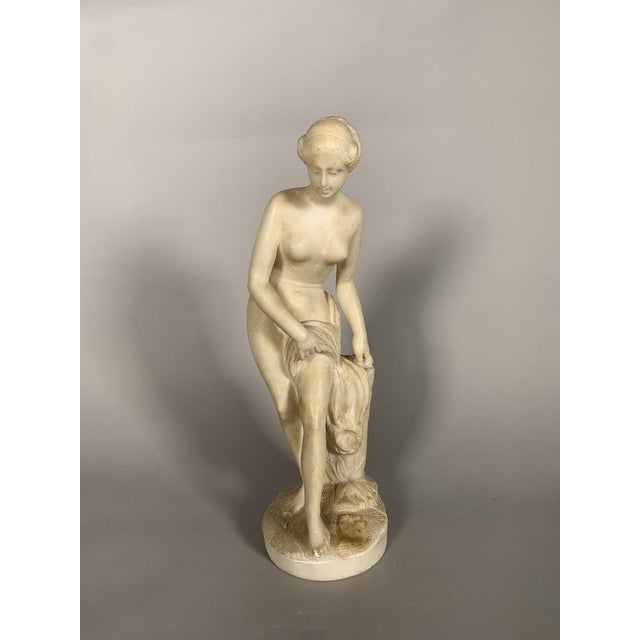 Alabaster Sculpture Diane Au Bain After Falconet (1716-1791) 19th Century For Sale